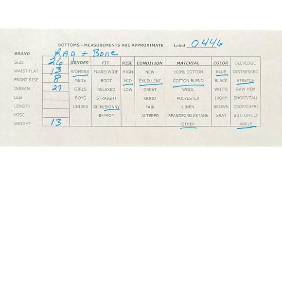 rag & bone Nina Ankle Skinny Jeans Size 26 Dark Wash Blue Mid Rise Stretch Denim - Picture 3 of 11